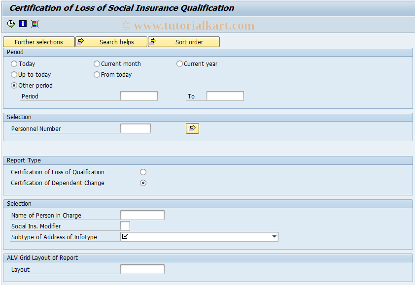 SAP TCode PC00_M22_CSIL - Certification of Loss of SI Qualifi.