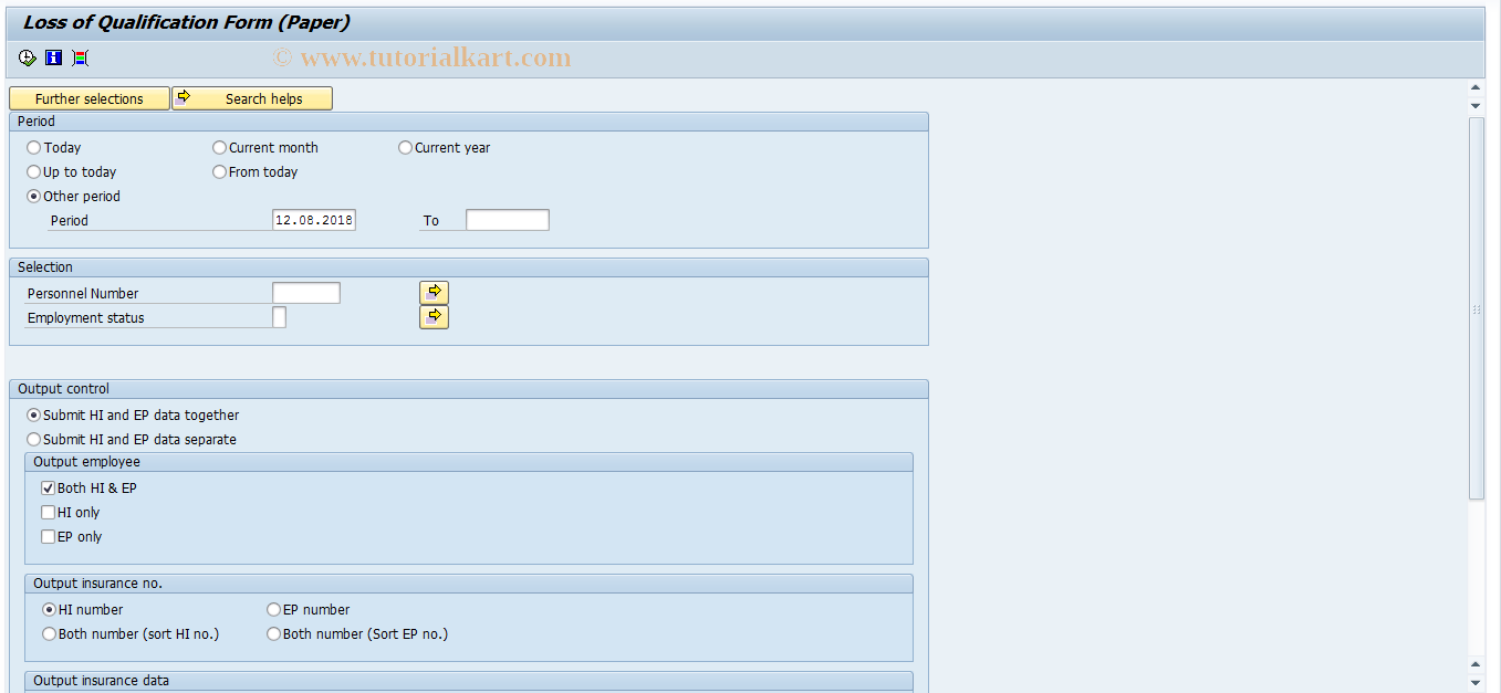 SAP TCode PC00_M22_LDQL1 - Lost status form