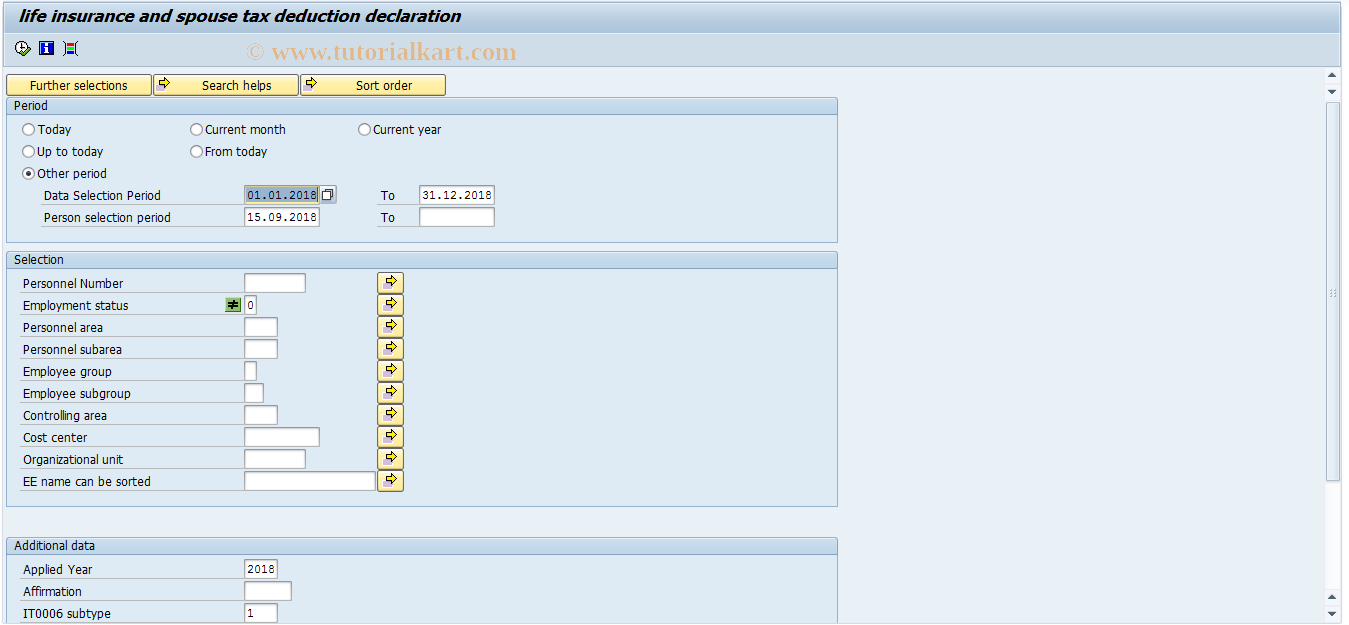 SAP TCode PC00_M22_LLID - Run LI and Spouse Tax Declaration