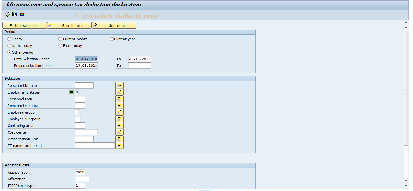 SAP TCode PC00_M22_LLID3 - Run LI and Spouse Tax Declaration