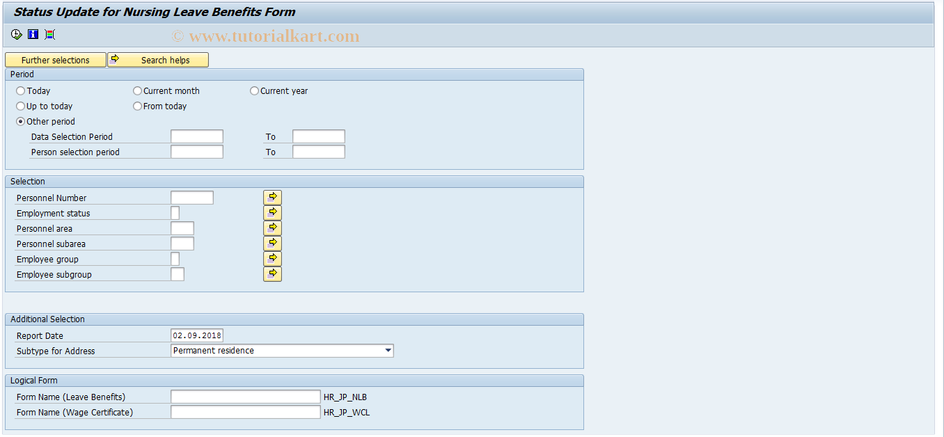 SAP TCode PC00_M22_LNLB - Nrusing Leave Benefits