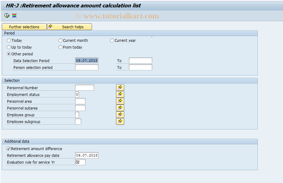 SAP TCode PC00_M22_LRAC - Determination of ret. allow. amount