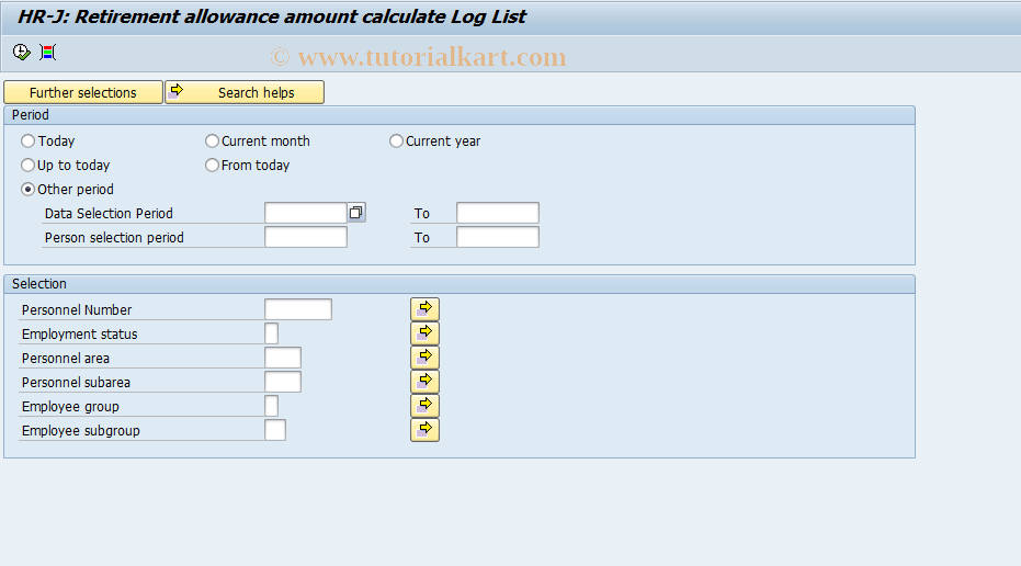 SAP TCode PC00_M22_LRLG - Retirement allowance amount calculation log