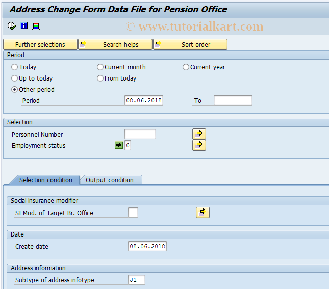 SAP TCode PC00_M22_LSHA - Addr. change form data file (SI)