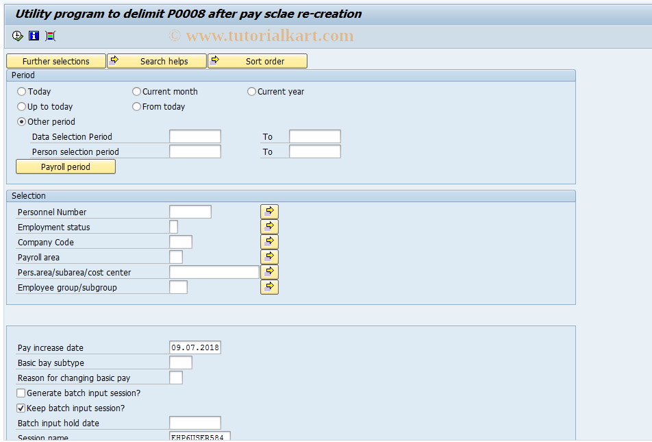 SAP TCode PC00_M22_U510J1 - Delimit IT0008 after P/S Re-creation