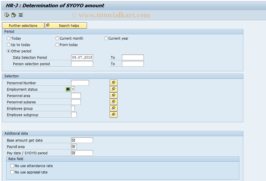 SAP TCode PC00_M22_USAC - Determination of Shoyo amount