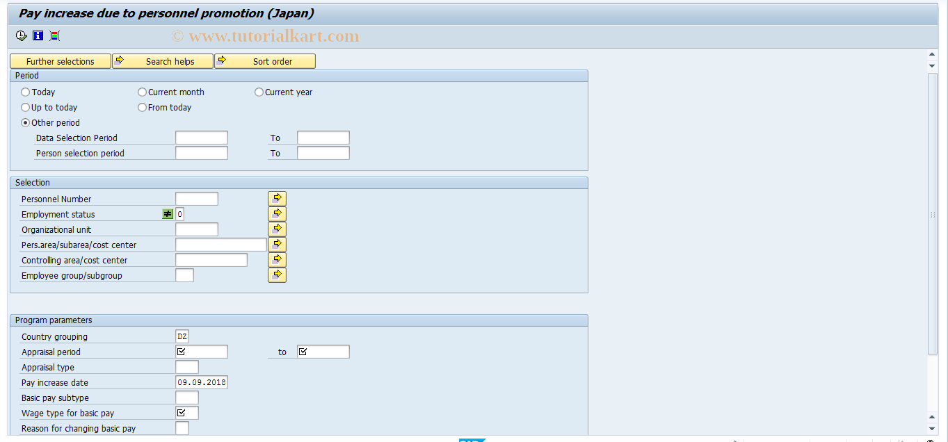 SAP TCode PC00_M22_UTRFJ1 - Pay Increase due to promotion