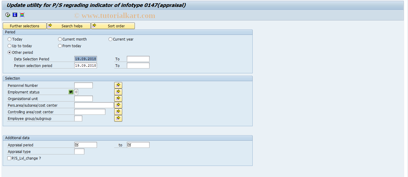 SAP TCode PC00_M22_UTRFJ2 - Update P/S based on appraisal data