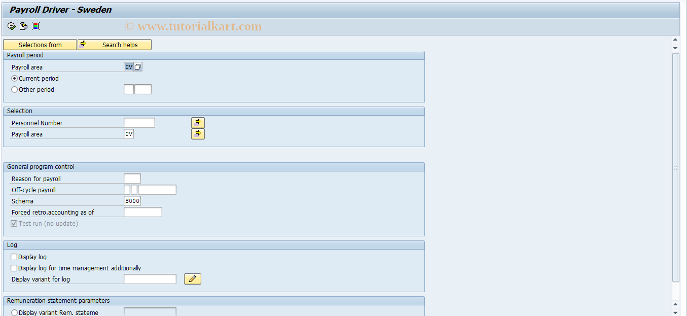 SAP TCode PC00_M23_CALC_SIMU - Simulation payroll accounting 23