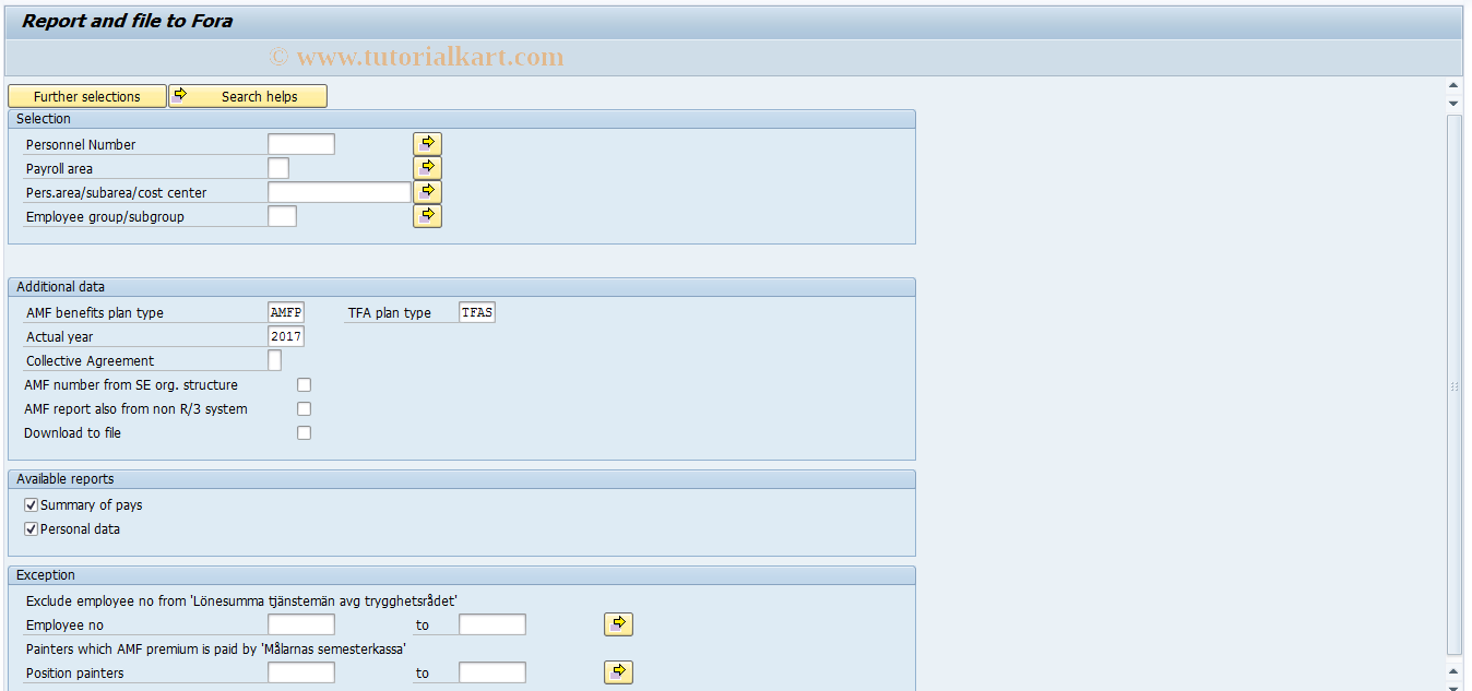 SAP TCode PC00_M23_LAMF - Report and file to AMF