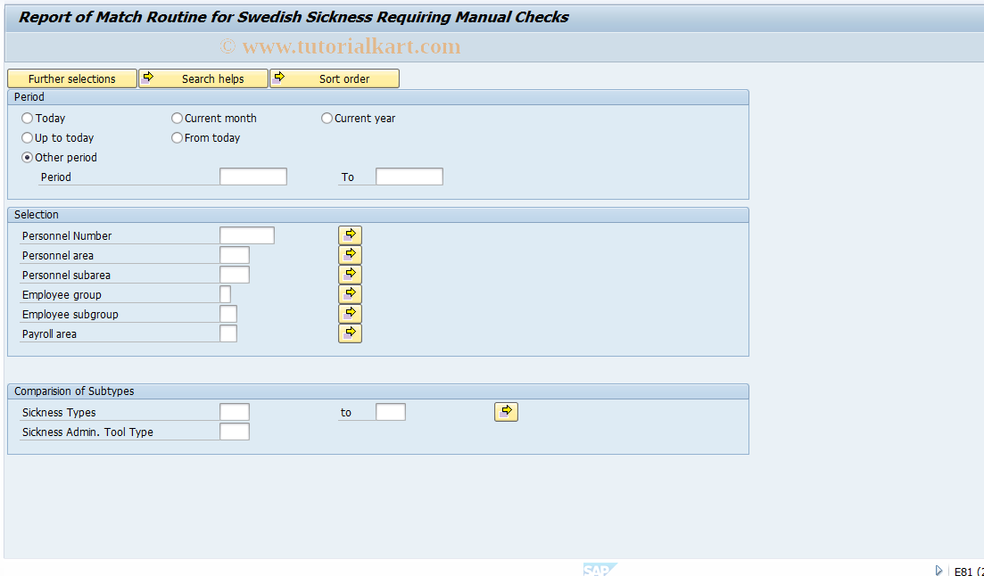 SAP TCode PC00_M23_MTRN - Report of Match Routine for Swedish