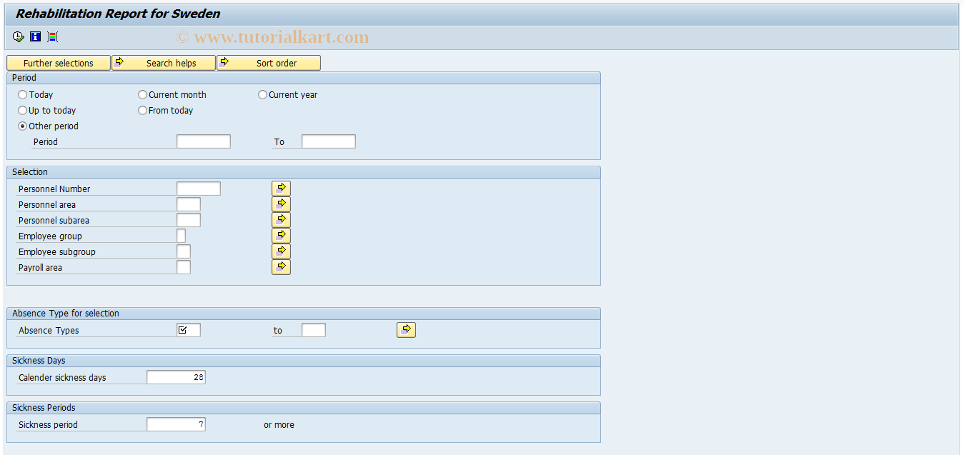 SAP TCode PC00_M23_REHB - Rehabilitation Report for Sweden