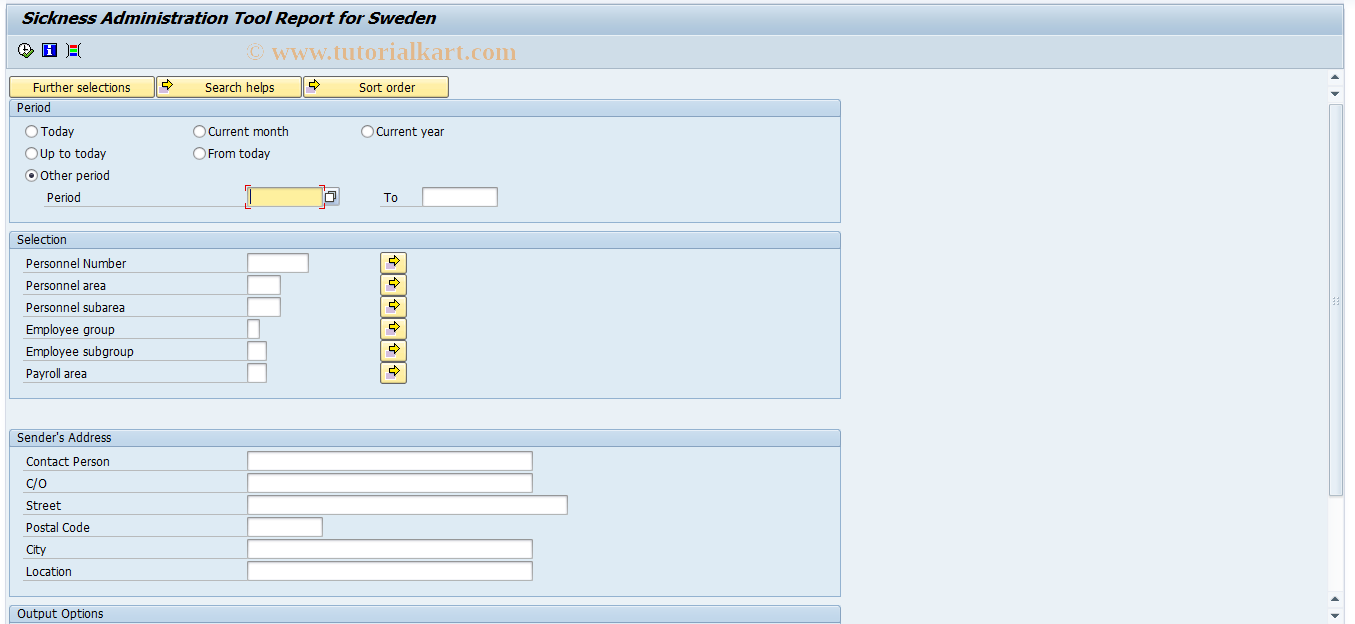 SAP TCode PC00_M23_SADT - Sickness Admin Tool report (SE)