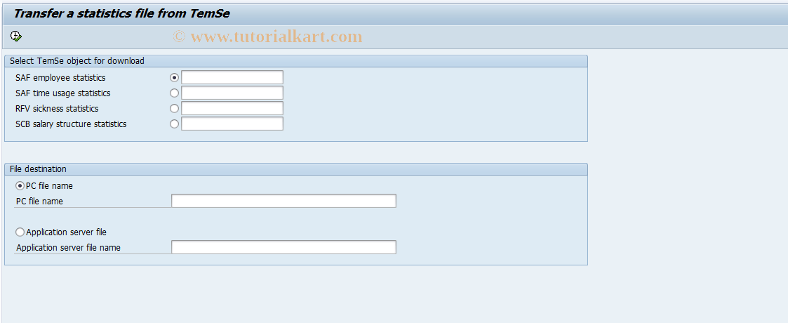 SAP TCode PC00_M23_SDWL - Transfer statistics file from TemSe