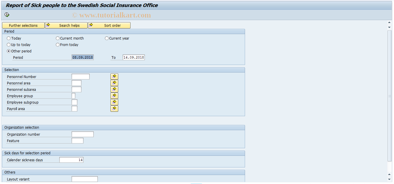 SAP TCode PC00_M23_SINS - Report of Sick people to the Insuran