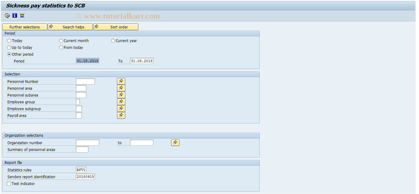 SAP TCode PC00_M23_SRFV - RFV sickness pay statistics