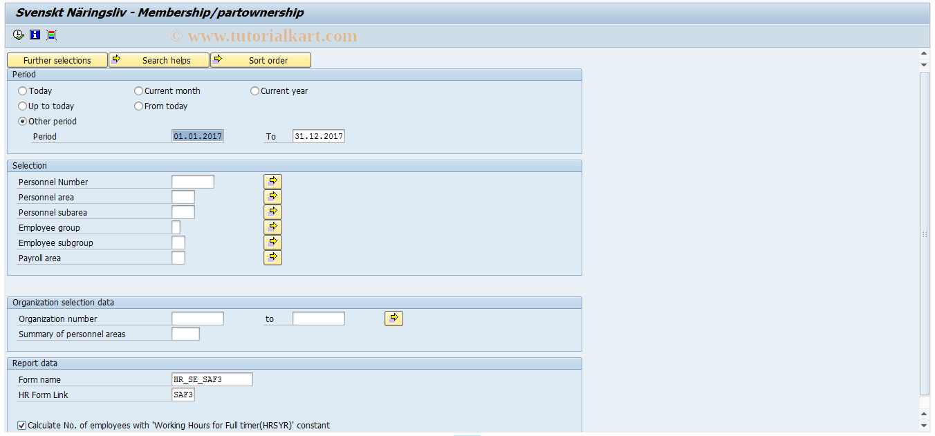 SAP TCode PC00_M23_SSFD - SAF - Membership/partownership