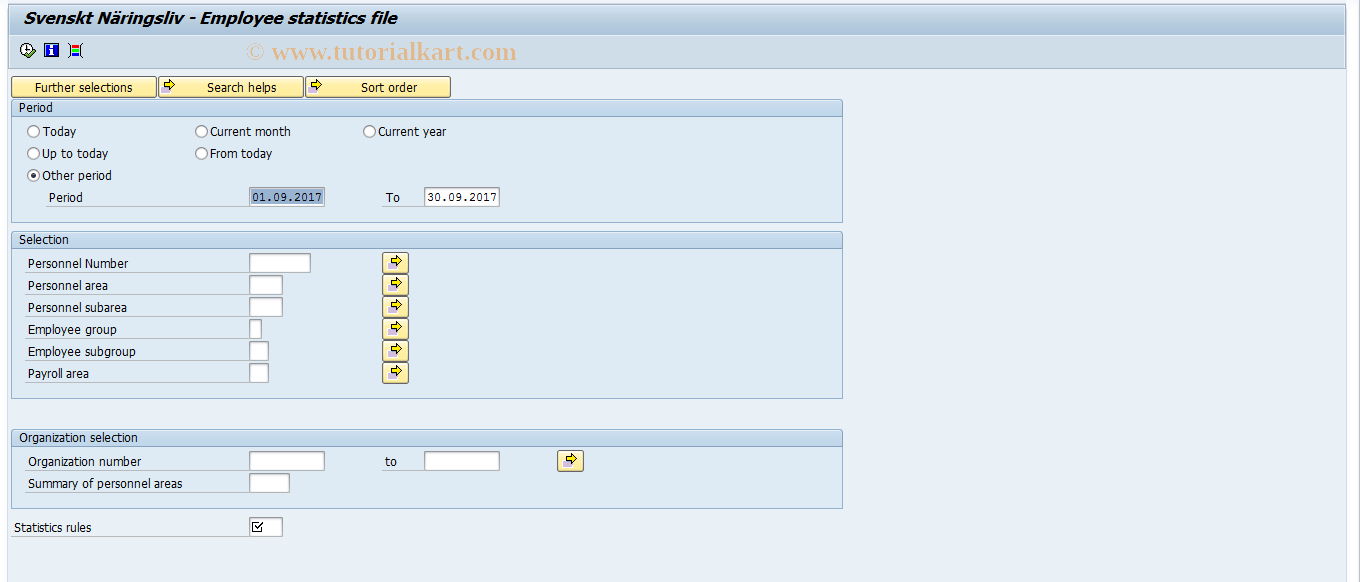 SAP TCode PC00_M23_SSFM - SAF employee statistics file