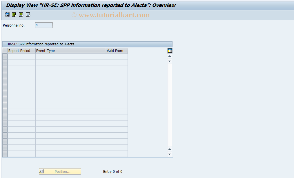 SAP TCode PC00_M23_T5SPP - HR-SE:Information reported to Alecta