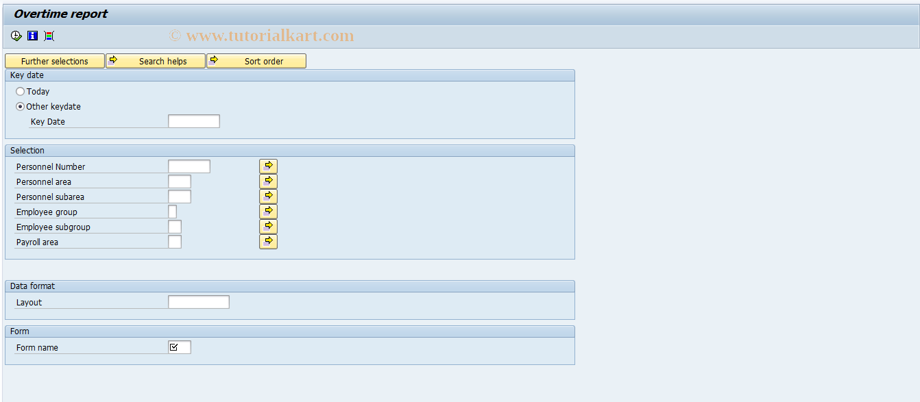 SAP TCode PC00_M23_TOVT - Overtime report