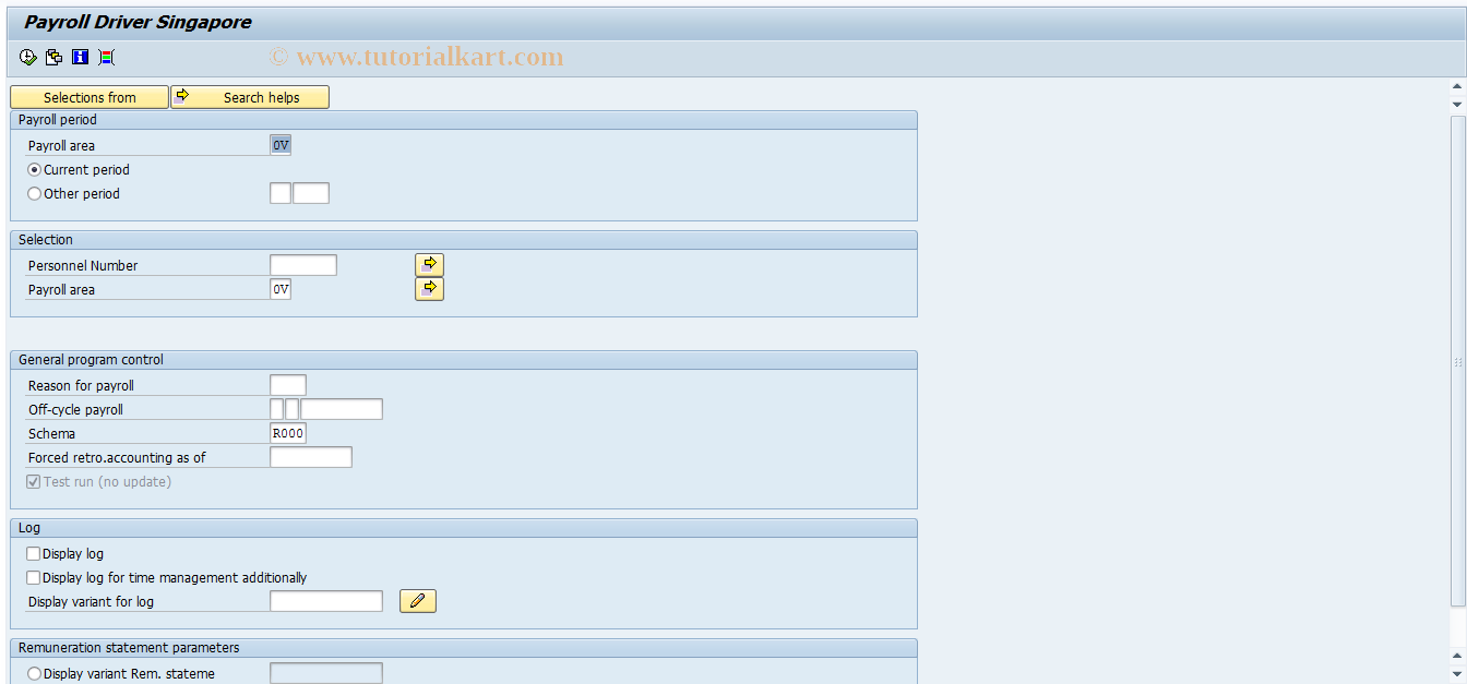 SAP TCode PC00_M25_CALC_SIMU - Simulate Payroll