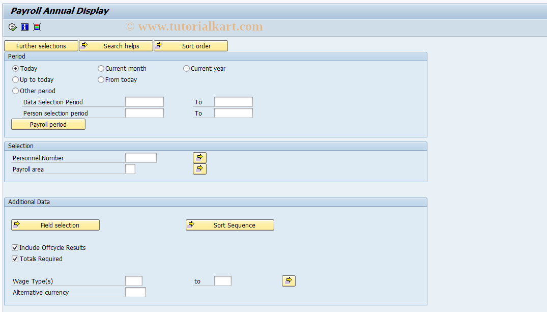 SAP TCode PC00_M25_CANN - Display Annual Payroll Results