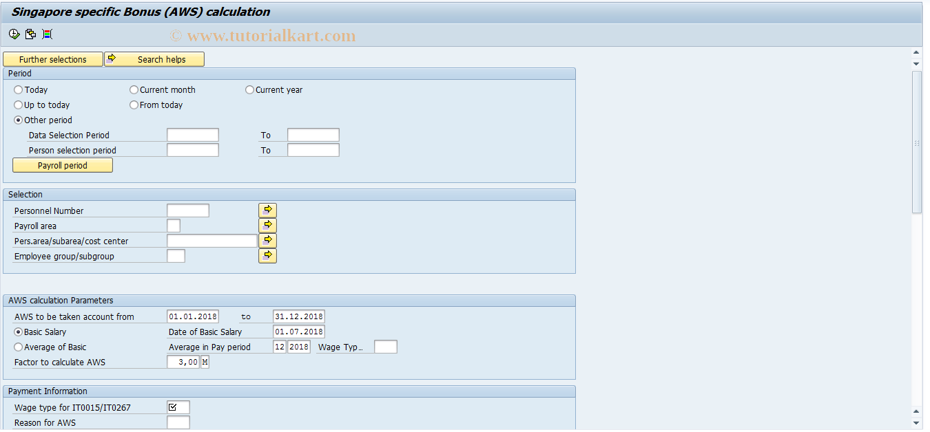 SAP TCode PC00_M25_CAWS - Generate Annual Wage Supplement