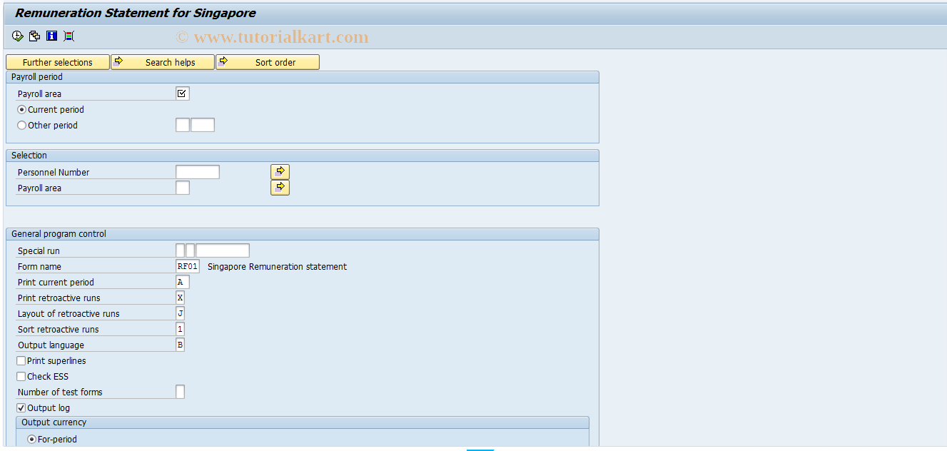 SAP TCode PC00_M25_CEDT - Print Remuneration Statement