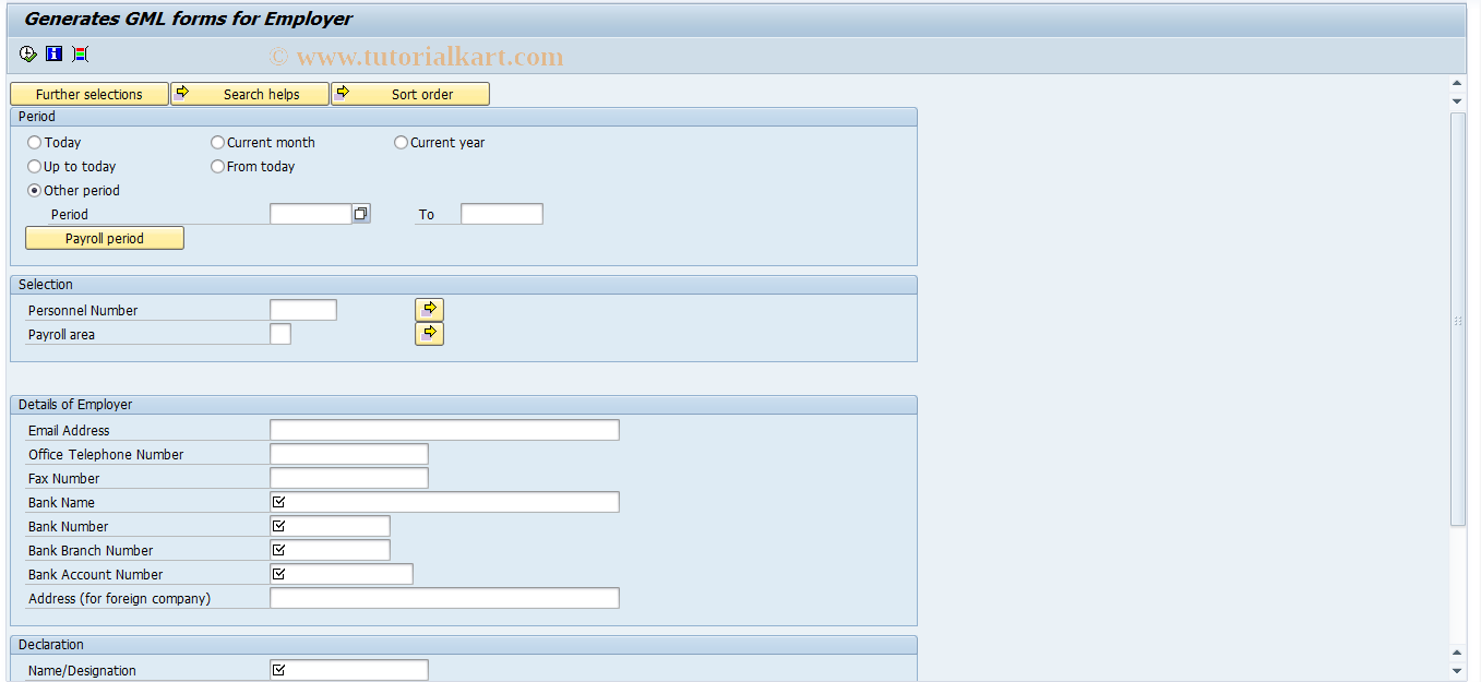 SAP TCode PC00_M25_CGML - Run GML Report