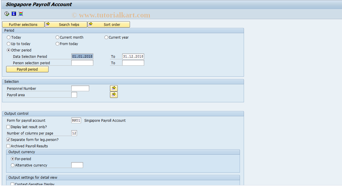SAP TCode PC00_M25_CKTO - Display Payroll Account