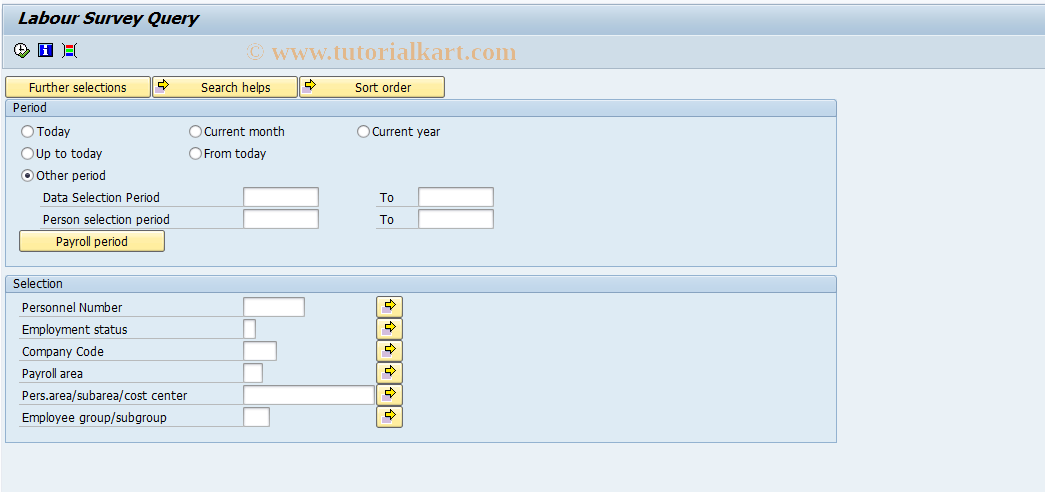 SAP TCode PC00_M25_CLMS - Run Labour Survey Query