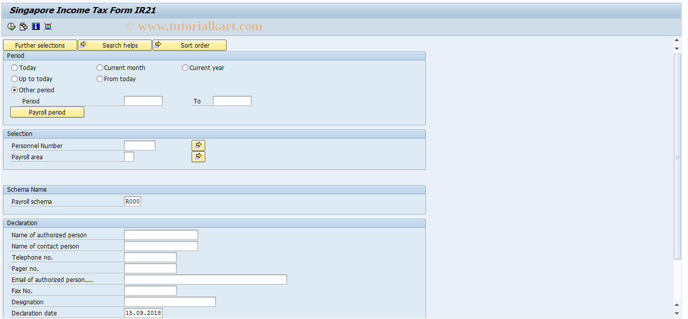 SAP TCode PC00_M25_CT21 - Run Income Tax Report for IR21