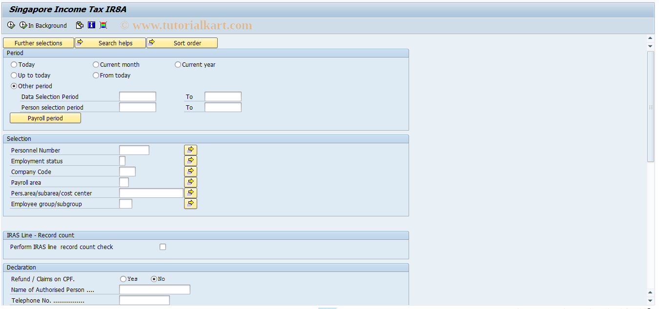 SAP TCode PC00_M25_CT8A - Run Income Tax Report for IR8A