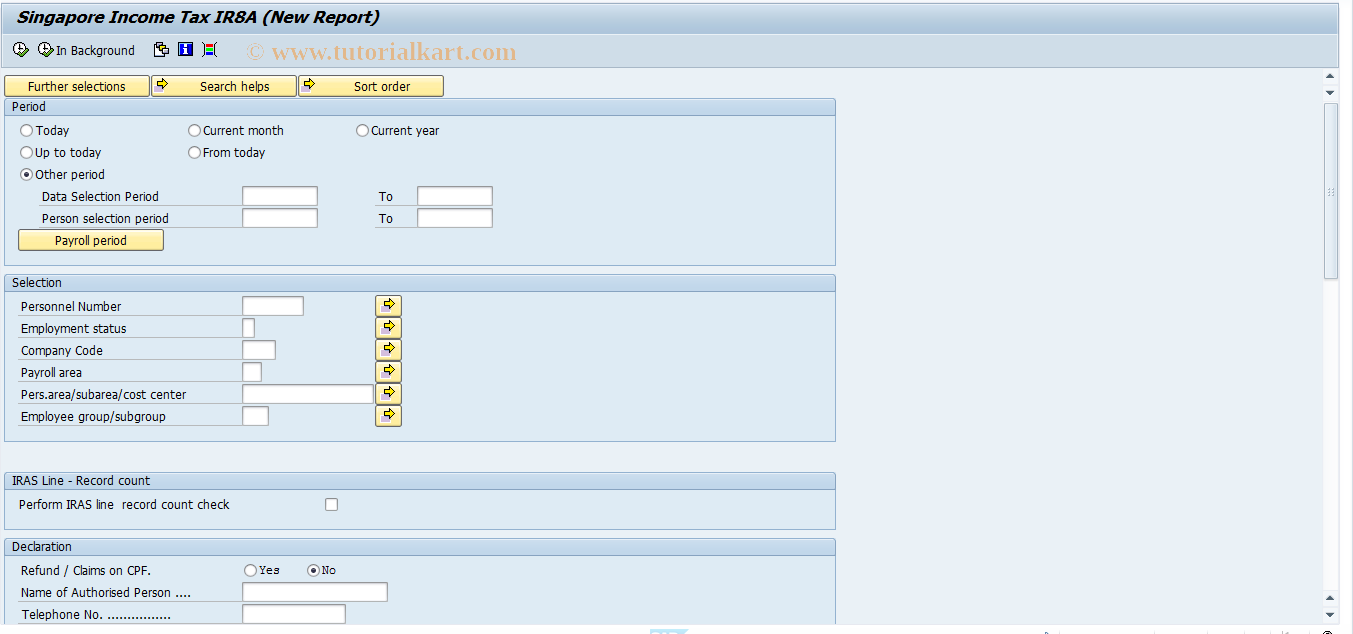 SAP TCode PC00_M25_NCT8A - Run new Income Tax Report for IR8A