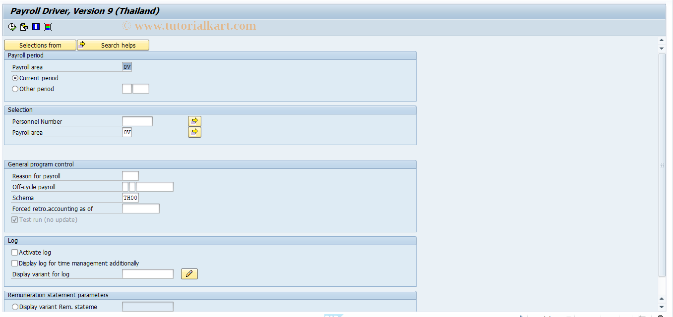 SAP TCode PC00_M26_CALC_SIMU - Simulate Payroll