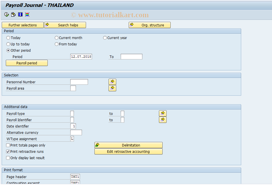 SAP TCode PC00_M26_CLJN - Display Payroll Journal