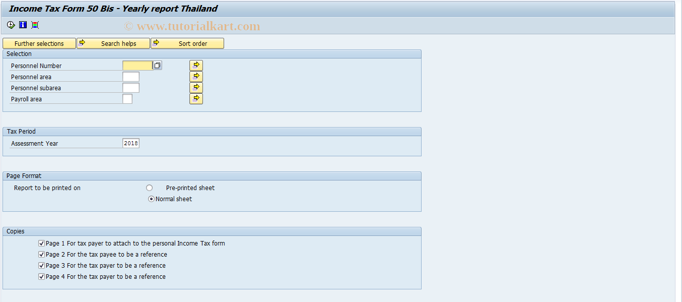 SAP TCode PC00_M26_CTX5B - Print Income Tax Form 50 BIS