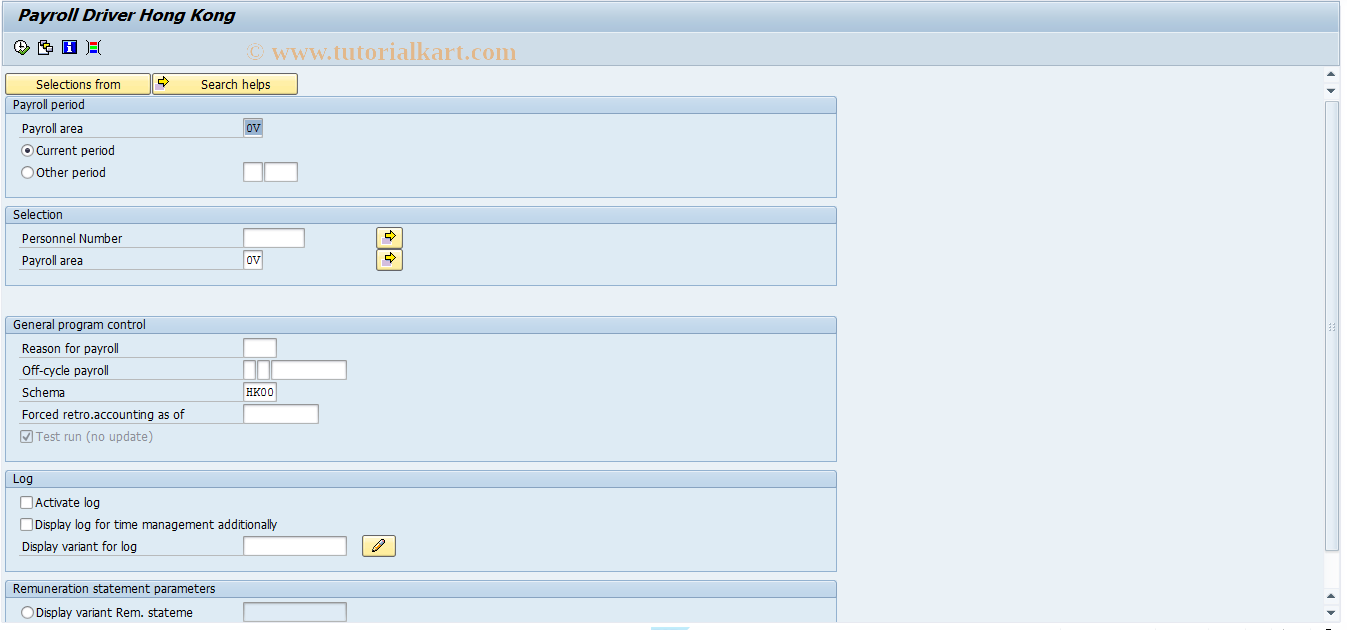 SAP TCode PC00_M27_CALC_SIMU - Simulate Payroll