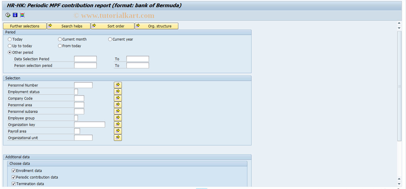 SAP TCode PC00_M27_CPFB - MPF contr. medium report for Bermuda