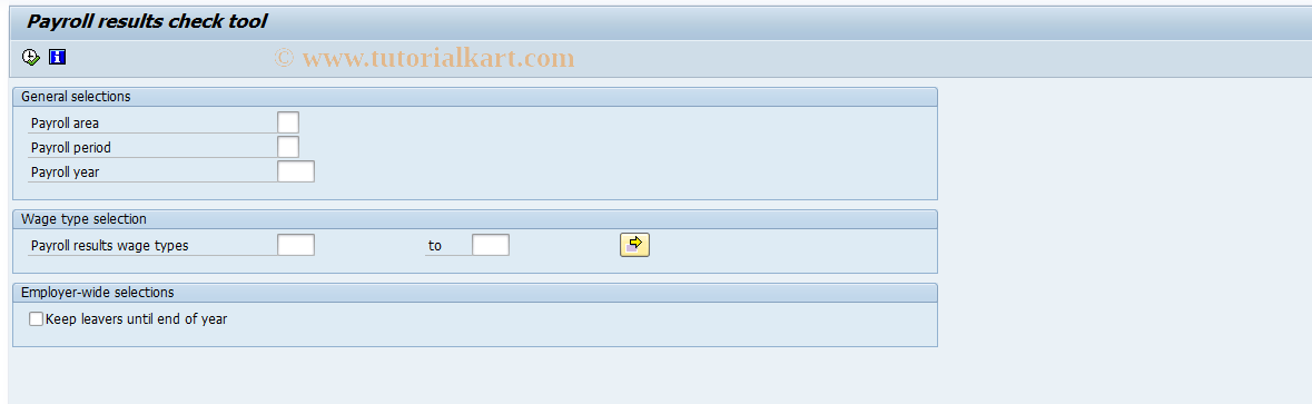 SAP TCode PC00_M27_CREC0 - Perform Payroll Results Check