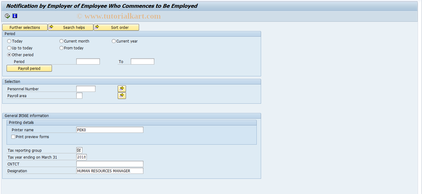 SAP TCode PC00_M27_CTXE - Print Form IR56E