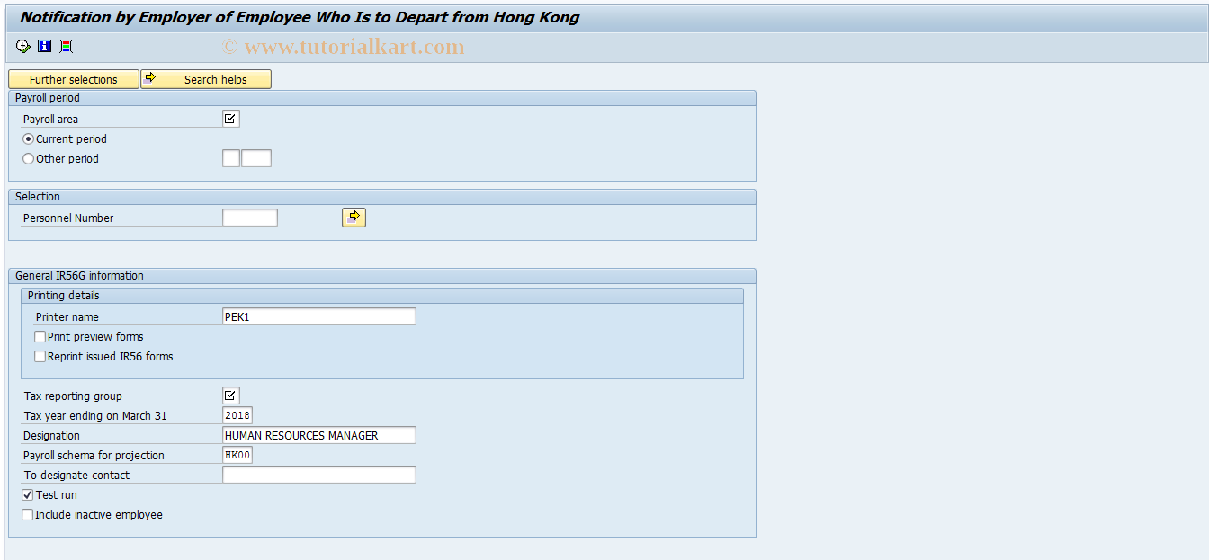 SAP TCode PC00_M27_CTXG - Print Form IR56G