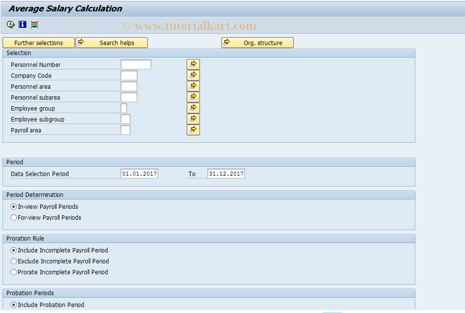 SAP TCode PC00_M28_CAVG - Average Salary