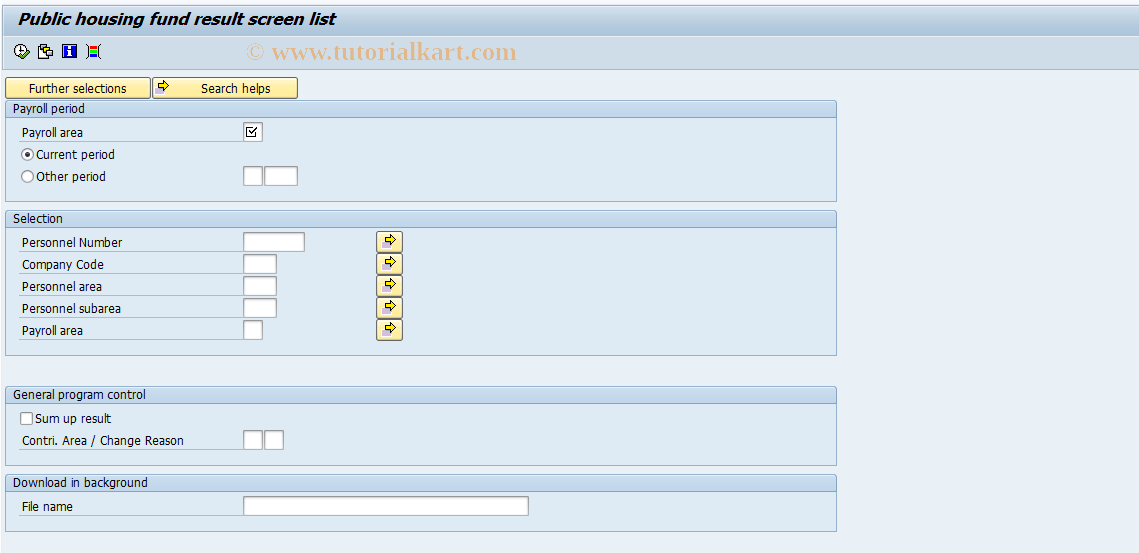 SAP TCode PC00_M28_CPHF - Public housing fund