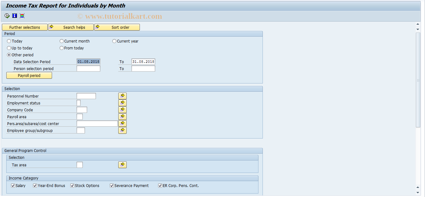 SAP TCode PC00_M28_CTXM - Monthly tax report