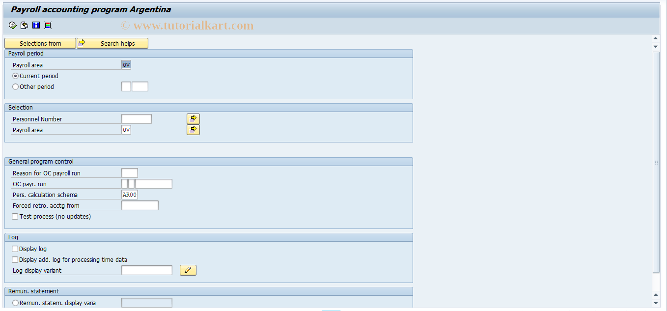 SAP TCode PC00_M29_CALC - Payroll