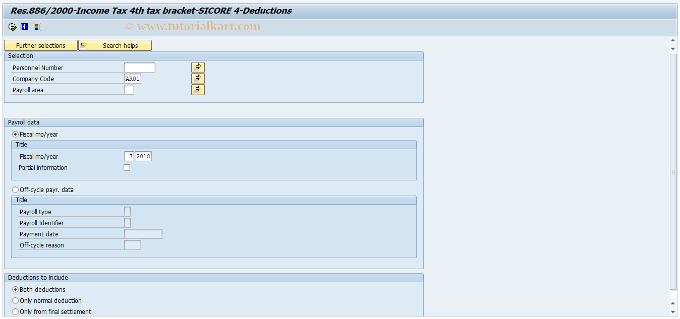 SAP TCode PC00_M29_CDGI2 - Income Tax