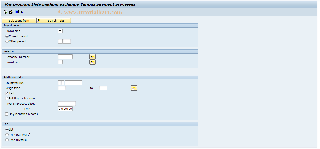 SAP TCode PC00_M29_CDTA - Payroll-transfer to prel.prog.DME-29