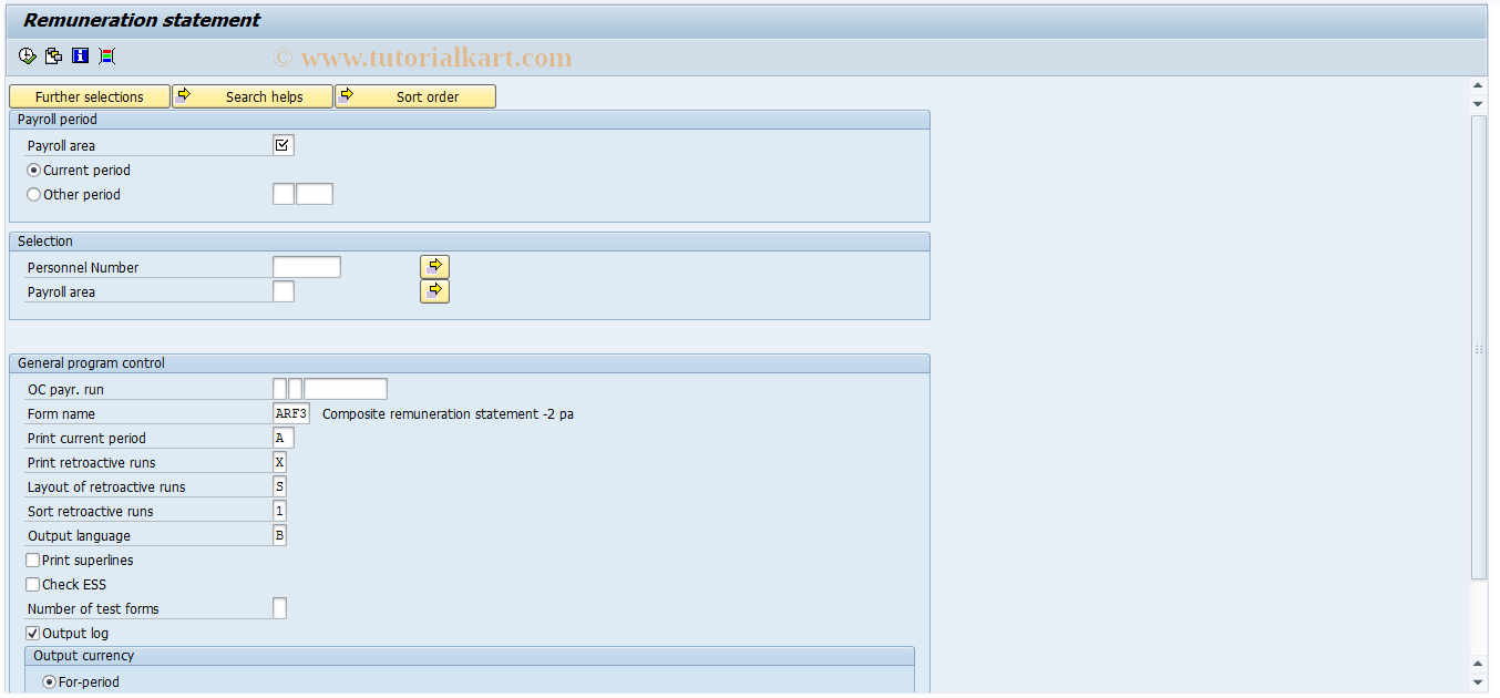 SAP TCode PC00_M29_CEDT - Payroll remunerations statement - 29