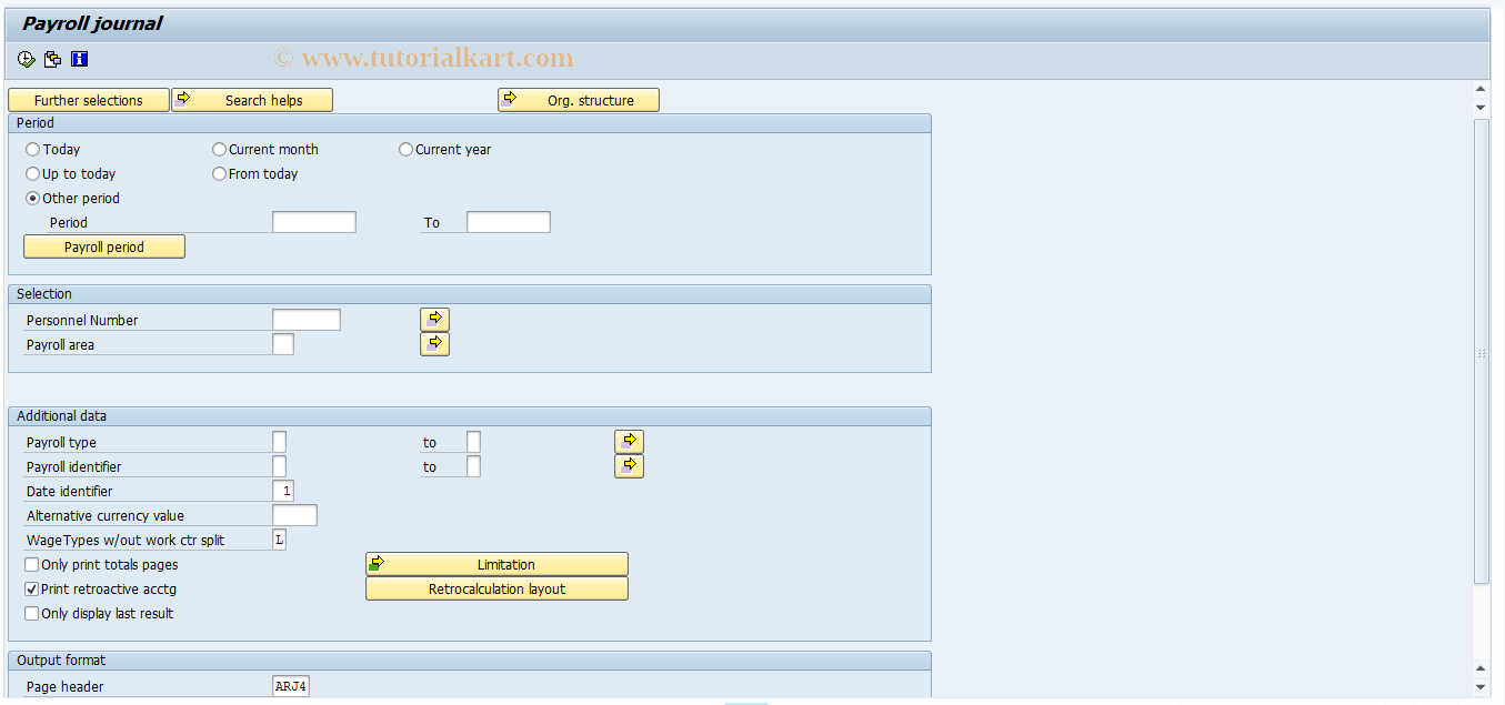 SAP TCode PC00_M29_CLJN - Payroll journal 29